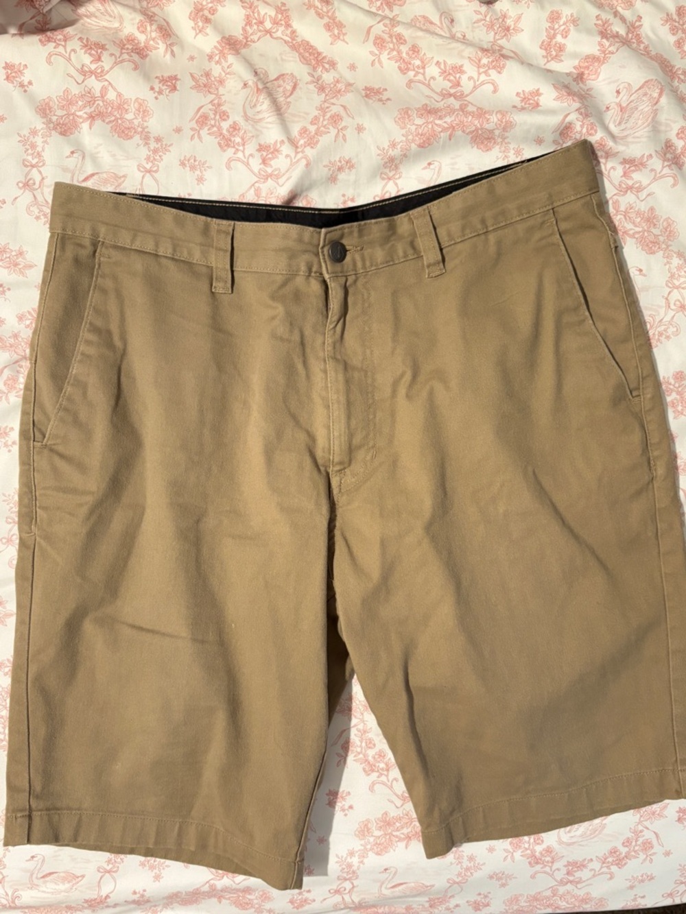Volcom Men's Tan Flat-Front Chino Shorts